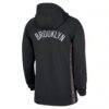 Brooklyn Nets Nike 2025/26 City Edition Remix Authentic On-Court Quarter-Zip Dri-FIT Hooded Jacket - Black - Detail View