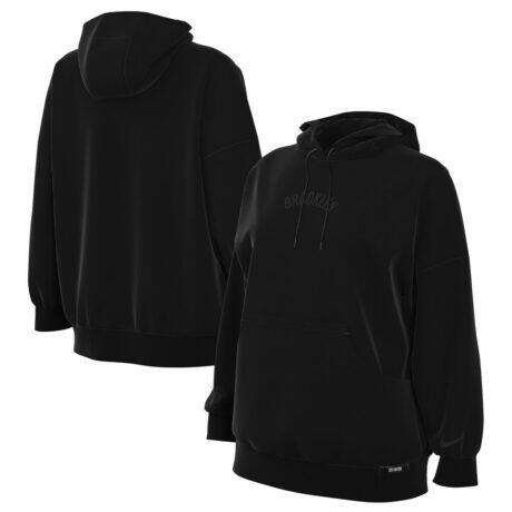 Brooklyn Nets Nike Women's 2025/26 City Edition Remix Premium Fleece Hoodie - Black - Front View