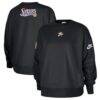 Philadelphia 76ers Nike Women's Classic Edition Hardwood Classics Premium Phoenix Fleece Sweatshirt - Black - Front View