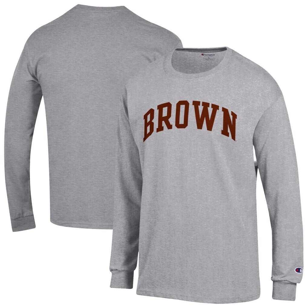 Brown Bears Champion Basic Arch Long Sleeve T-Shirt - Heather Gray
