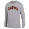 Brown Bears Champion Basic Arch Long Sleeve T-Shirt - Heather Gray - Side View