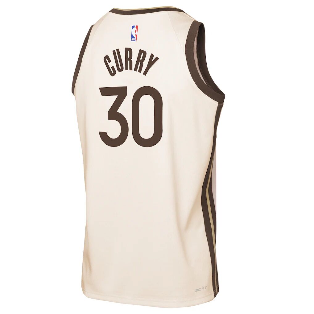 Stephen Curry Golden State Warriors Nike Youth 2025/26 City Edition Swingman Jersey – Tan