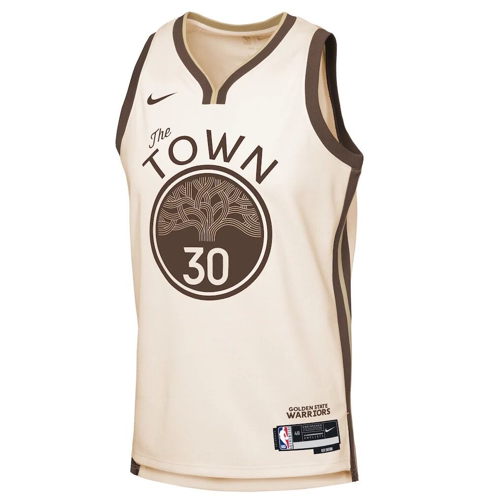 Stephen Curry Golden State Warriors Nike Youth 2025/26 City Edition Swingman Jersey – Tan
