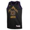 LeBron James Los Angeles Lakers Nike Youth 2025/26 City Edition Swingman Jersey - Black - Side View