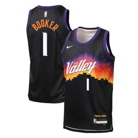 Devin Booker Phoenix Suns Nike Youth 2025/26 City Edition Swingman Jersey - Black - Front View