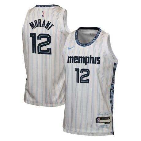 Ja Morant Memphis Grizzlies Nike Youth 2025/26 City Edition Swingman Jersey - White - Front View