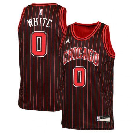 Coby White Chicago Bulls Jordan Brand Youth Swingman Jersey - Black - Front View