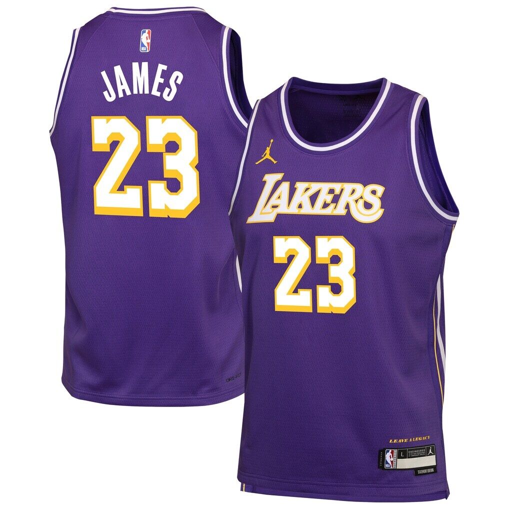 LeBron James Los Angeles Lakers Jordan Brand Youth Swingman Jersey - Statement Edition