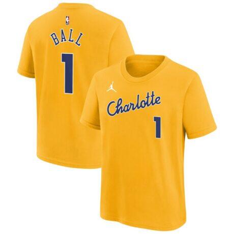 LaMelo Ball Charlotte Hornets Nike Youth 2025/26 City Edition Name & Number T-Shirt - Yellow - Front View