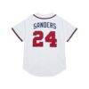 Deion Sanders Atlanta Braves Mitchell & Ness Cooperstown Collection 1992 Authentic Jersey - White - Detail View