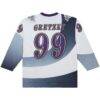 Wayne Gretzky Los Angeles Kings Mitchell & Ness Big & Tall 1995-96 Blue Line 2.0 Jersey - White - Detail View