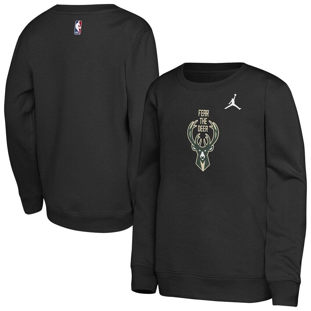 Milwaukee Bucks Jordan Brand Youth Courtside Statement Edition Sweatshirt