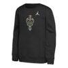 Milwaukee Bucks Jordan Brand Youth Courtside Statement Edition Sweatshirt - Black - Side View
