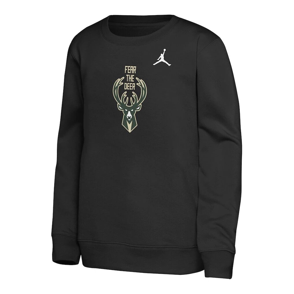 Milwaukee Bucks Jordan Brand Youth Courtside Statement Edition Sweatshirt