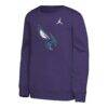 Charlotte Hornets Jordan Brand Youth Courtside Statement Edition Sweatshirt - Purple - Side View