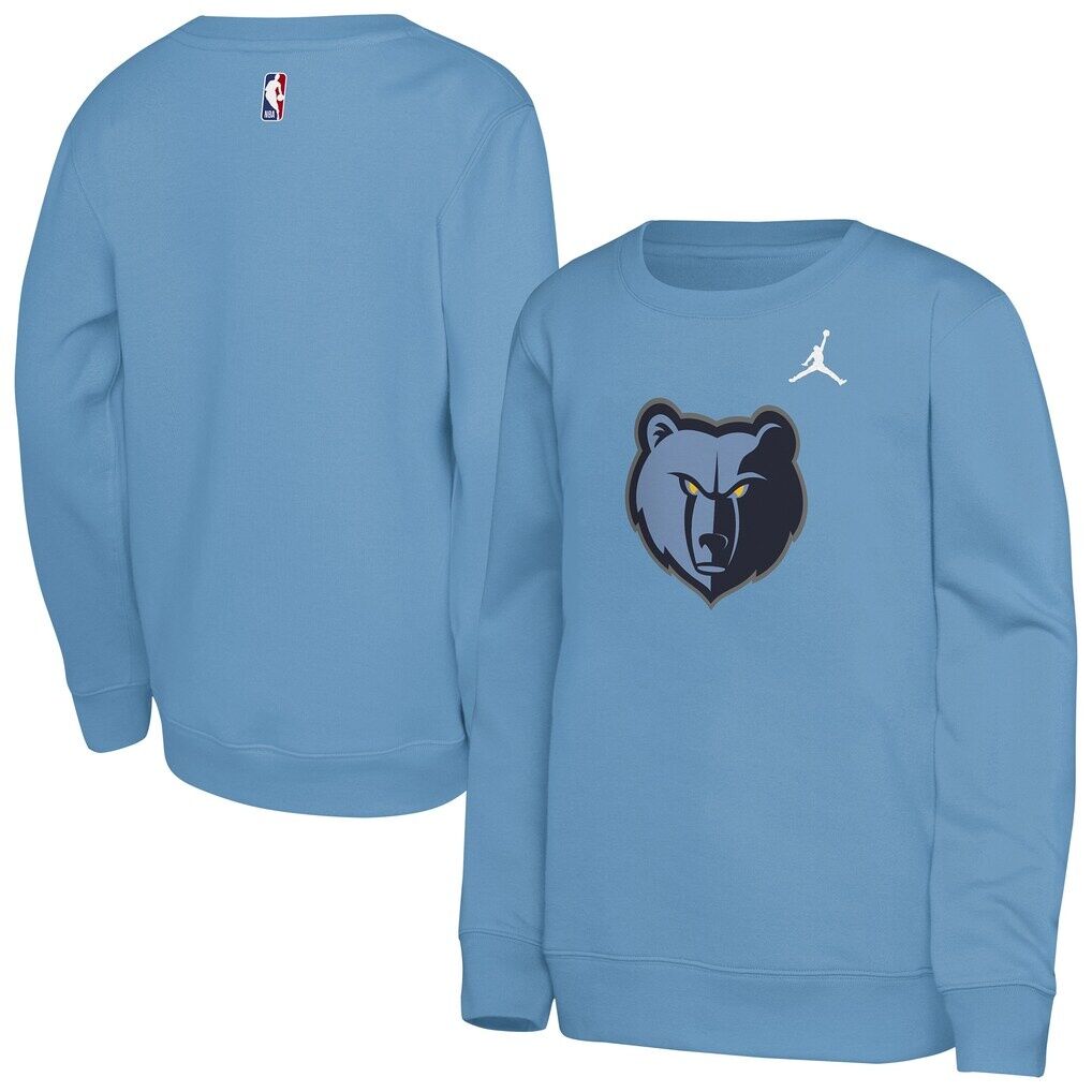 Memphis Grizzlies Jordan Brand Youth Courtside Statement Edition Sweatshirt - Light Blue