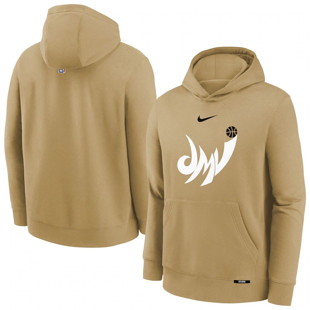 Washington Wizards Nike Youth 2025/26 City Edition Club Logo Fleece Hoodie - Tan