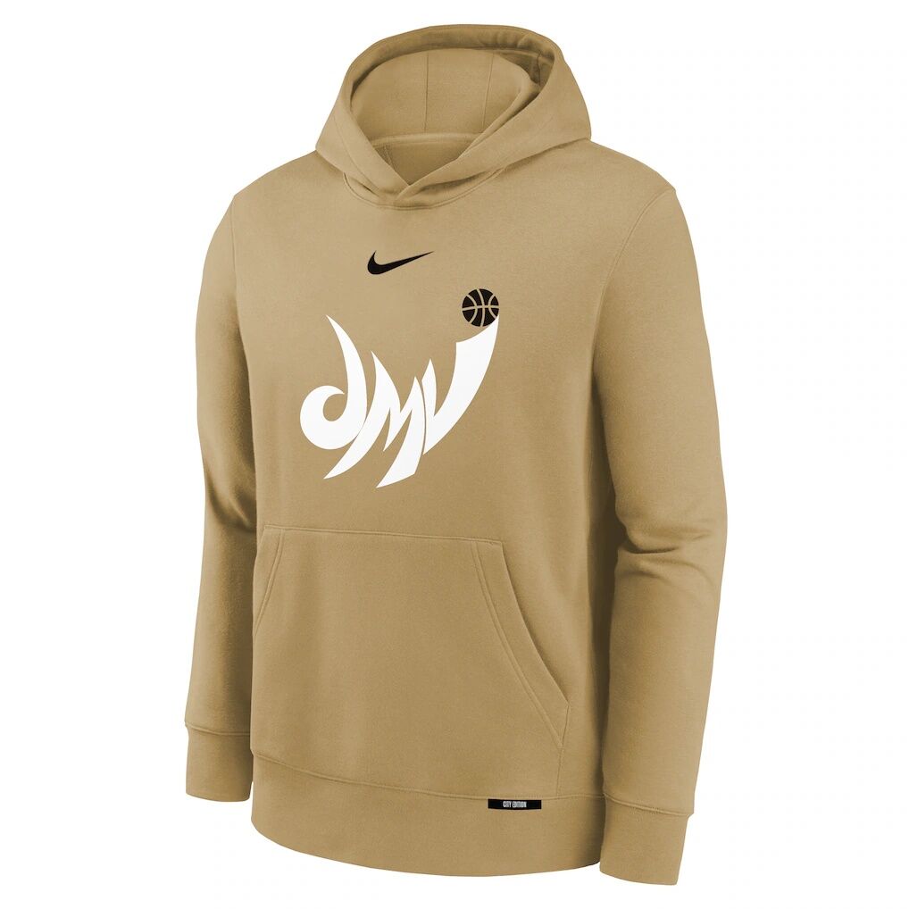 Washington Wizards Nike Youth 2025/26 City Edition Club Logo Fleece Hoodie - Tan