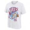 Philadelphia 76ers Nike Youth Hardwood Classics Champs Max90 T-Shirt - White - Side View