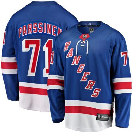 Juuso Parssinen New York Rangers Fashion7 Home Breakaway Jersey - Blue - Front View