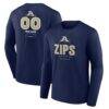Akron Zips Personalized Name & Number Midfielder Long Sleeve T-Shirt - Navy - Front View