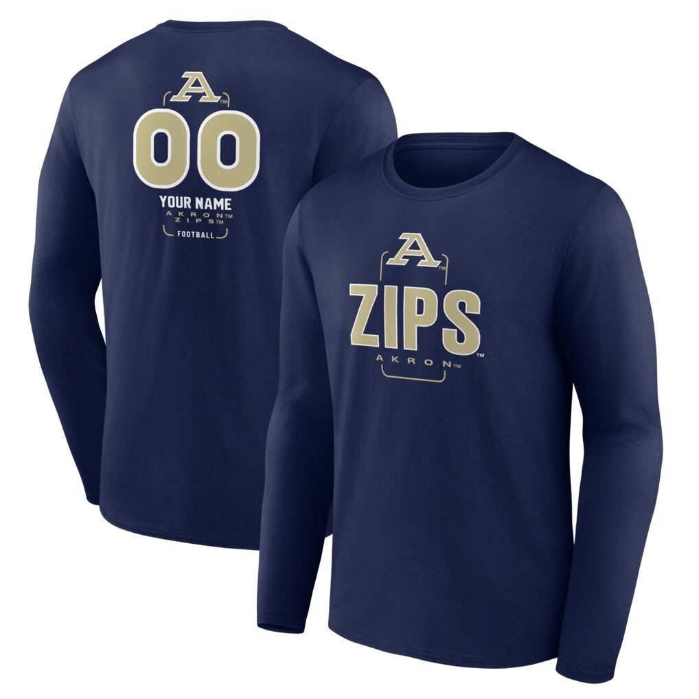 Akron Zips  Personalized Name & Number Midfielder Long Sleeve T-Shirt