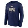 Akron Zips Personalized Name & Number Midfielder Long Sleeve T-Shirt - Navy - Side View