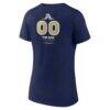 Akron Zips Women's Personalized Name & Number Midfielder V-Neck T-Shirt - Navy - Detail View