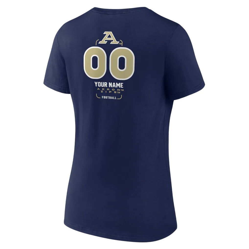 Akron Zips Women's Personalized Name & Number Midfielder V-Neck T-Shirt
