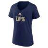 Akron Zips Women's Personalized Name & Number Midfielder V-Neck T-Shirt - Navy - Side View