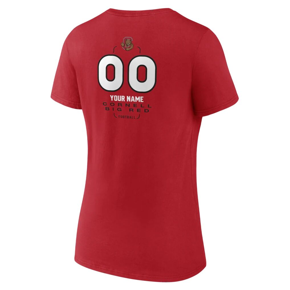 Cornell Big Red Women's Personalized Name & Number Midfielder V-Neck T-Shirt