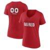 Cornell Big Red Women's Personalized Name & Number Midfielder V-Neck T-Shirt - Red - Front View