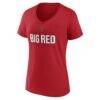 Cornell Big Red Women's Personalized Name & Number Midfielder V-Neck T-Shirt - Red - Side View