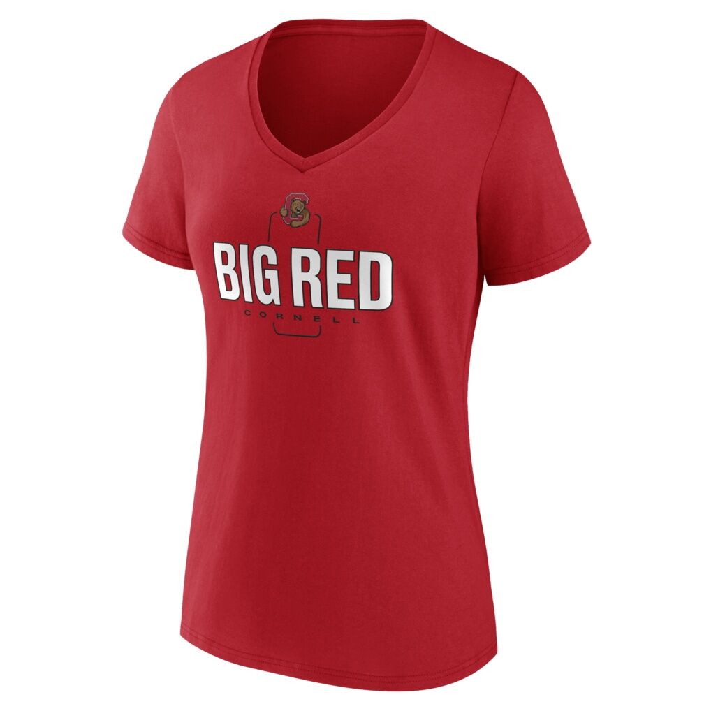 Cornell Big Red Women's Personalized Name & Number Midfielder V-Neck T-Shirt