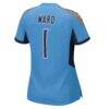 Cameron Ward Tennessee Titans Nike Women's Team Game Jersey - Light Blue - Detail View