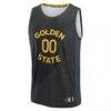 Golden State Warriors Fashion7 Youth Fast Break Custom Replica Jersey - Black - - Back View