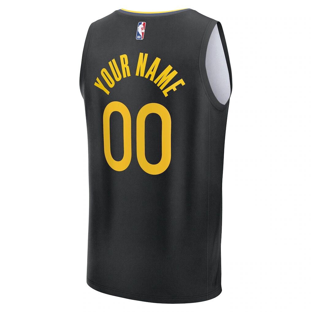 Golden State Warriors Fashion7 Youth Fast Break Custom Replica Jersey - Black  - Statement Edition