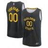 Golden State Warriors Fashion7 Youth Fast Break Custom Replica Jersey - Black - - Front View