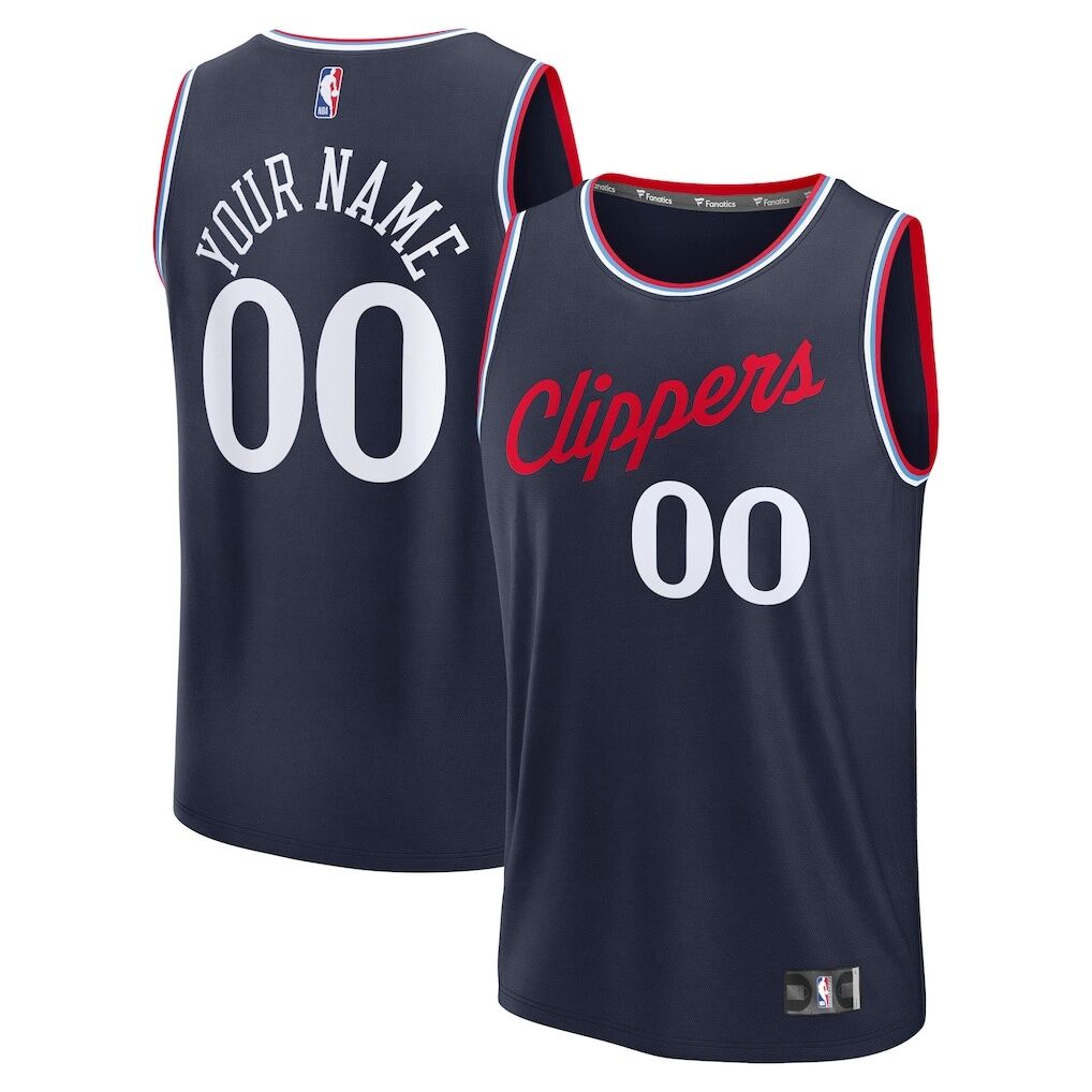 LA Clippers Fashion7 Youth Fast Break Custom Replica Jersey – Navy  – Icon Edition