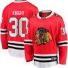 Spencer Knight Chicago Blackhawks Fashion7 Home Breakaway Jersey - Red - Front View