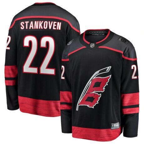 Logan Stankoven Carolina Hurricanes Fashion7 Home Breakaway Jersey - Black - Front View