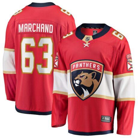 Brad Marchand Florida Panthers Fashion7 Home Breakaway Jersey - Red - Front View