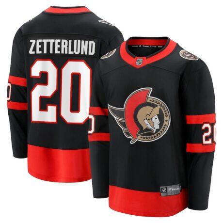 Fabian Zetterlund Ottawa Senators Fashion7 Home Breakaway Jersey - Black - Front View