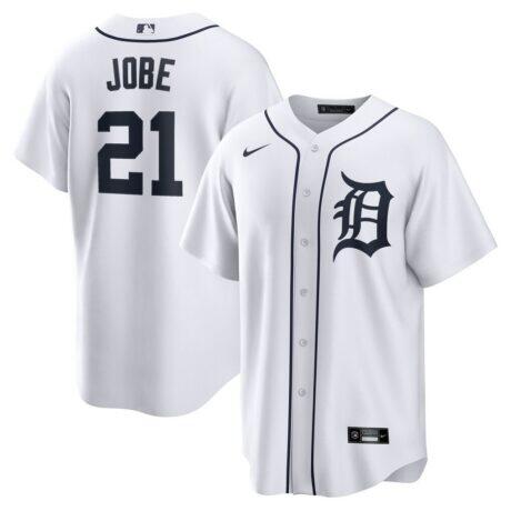Jackson Jobe Detroit Tigers Nike Home Replica Jersey - White - Front View