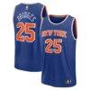 Mikal Bridges New York Knicks Fashion7 Fast Break Replica Player Jersey - Blue - Front View