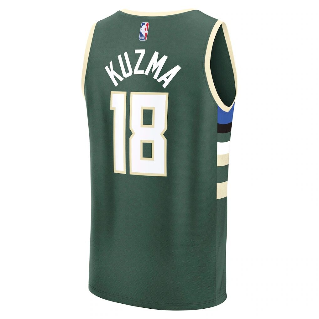 Kyle Kuzma Milwaukee Bucks Fashion7 Fast Break Replica Player Jersey - Icon Edition - Hunter Green