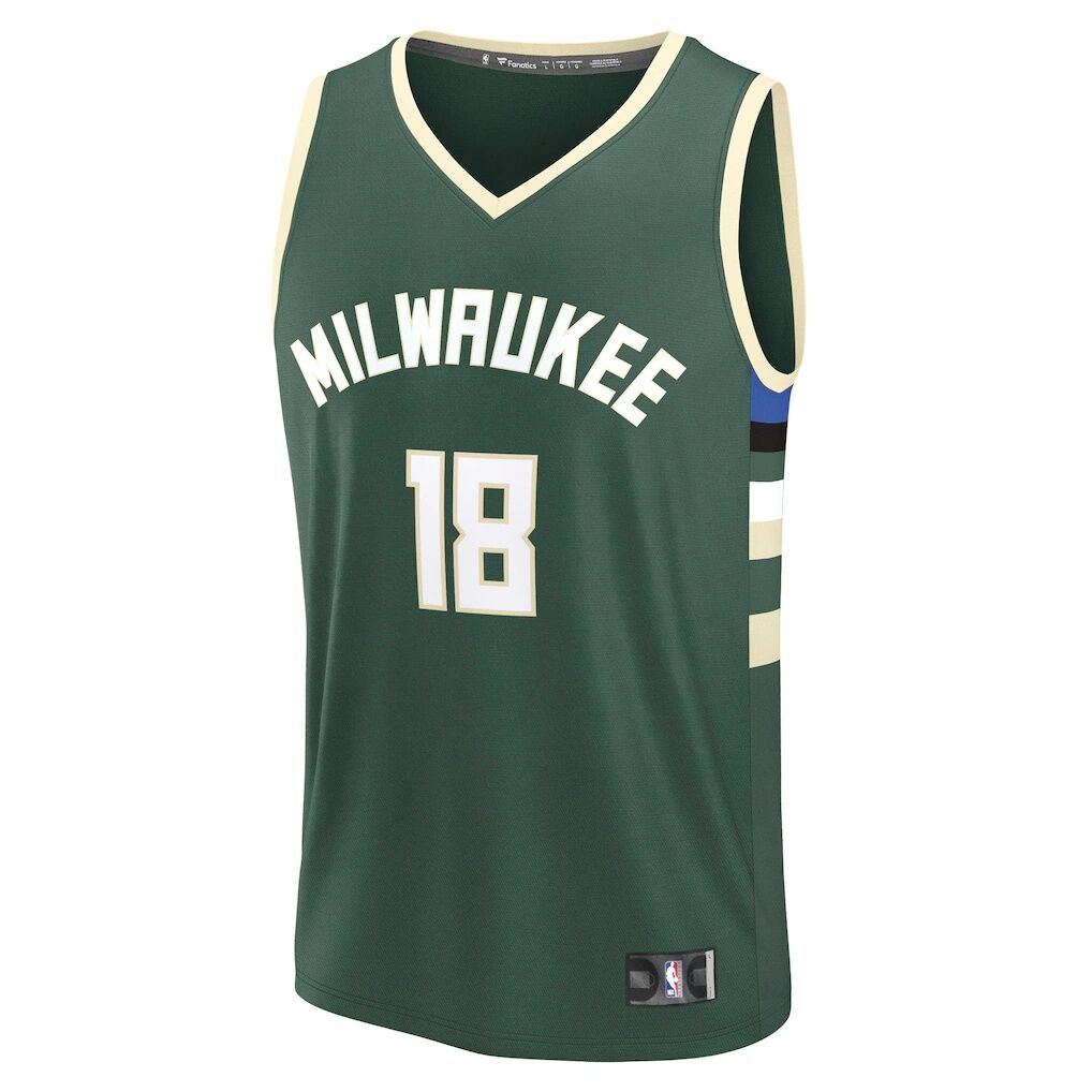 Kyle Kuzma Milwaukee Bucks Fashion7 Fast Break Replica Player Jersey - Icon Edition - Hunter Green