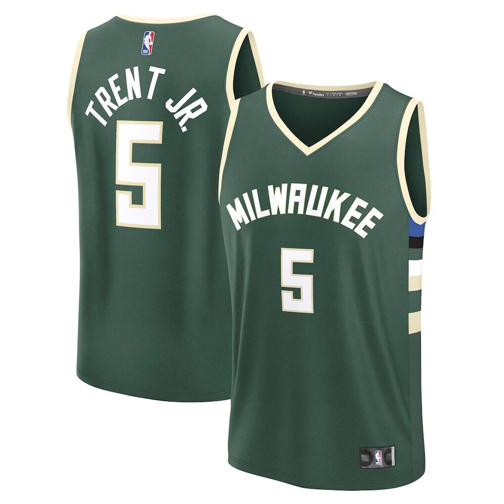Gary Trent Jr. Milwaukee Bucks Fashion7 Fast Break Replica Player Jersey - Icon Edition - Hunter Green