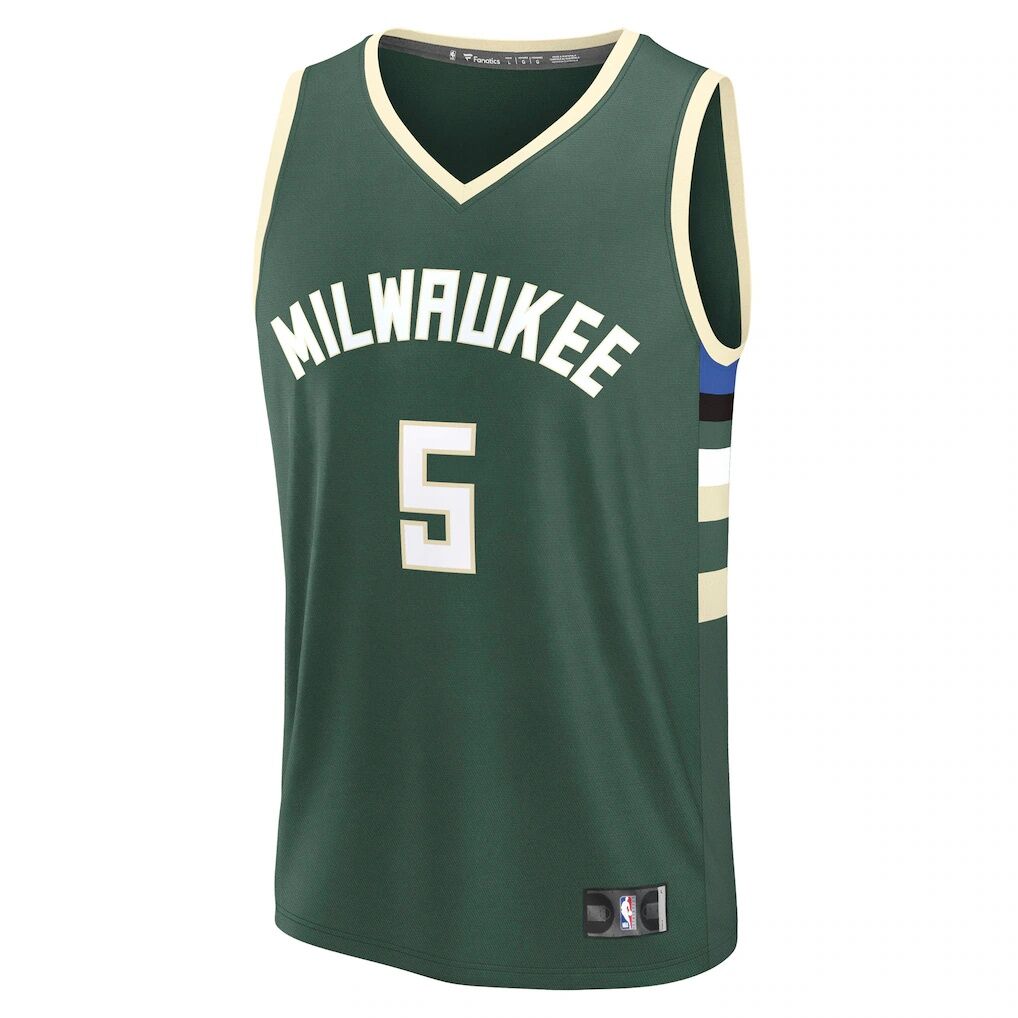 Gary Trent Jr. Milwaukee Bucks Fashion7 Fast Break Replica Player Jersey - Icon Edition - Hunter Green