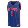 Cade Cunningham Detroit Pistons Fashion7 Fast Break Replica Player Jersey - Blue - Side View